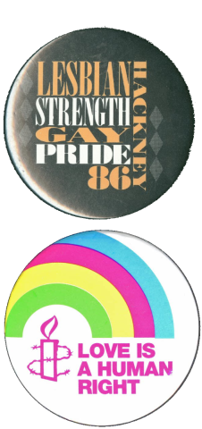 Two lgbtq badges on same image